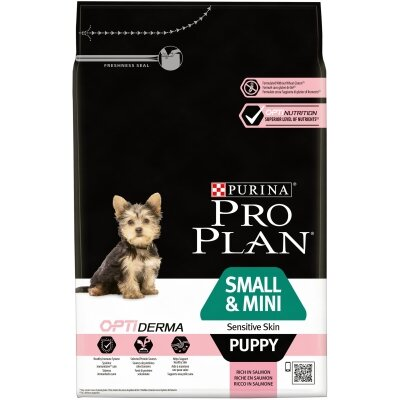 Корм сухий Purina Pro Plan Small & Mini Puppy Sensitive Skin з лососем, 3 кг