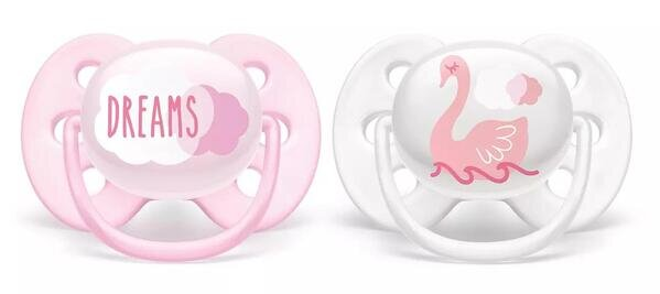 Пустушка силіконова Philips Avent Ultra Soft SCF222/02, 0-6 місяців, для дівчаток, 2 шт