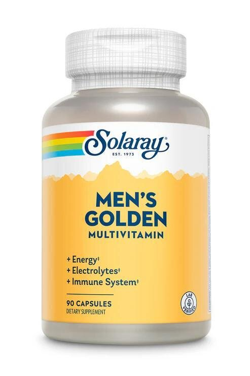 Вітамінний комплекс для чоловіків Solaray Men's Golden Multivitamin веганські капсули №90