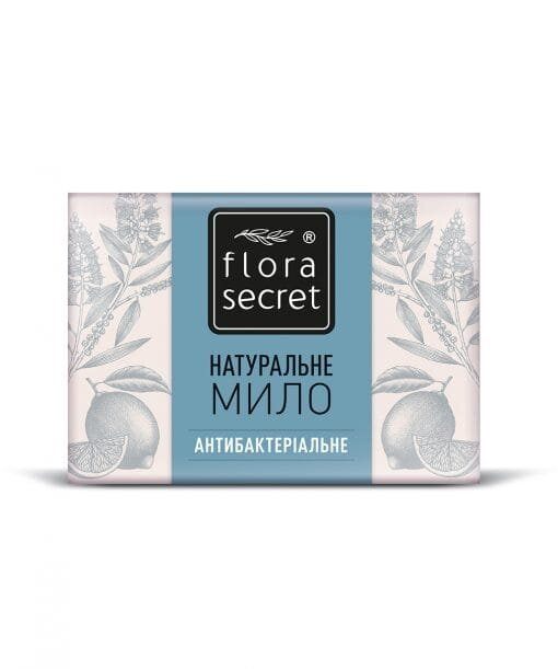 Мило Flora Secret антибактеріальне з ефірною олією чайного дерева і біло-блакитною глиною, 75 г