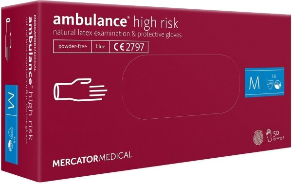 Рукавички оглядові Ambulance латексні без пудри нестерильні, розмір M