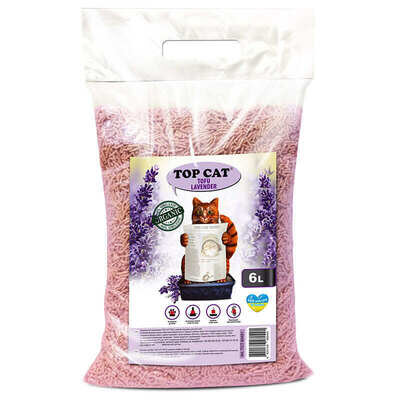Наповнювач для котячого туалету Top Cat Tofu Lavender соєвий лаванда, 6 л