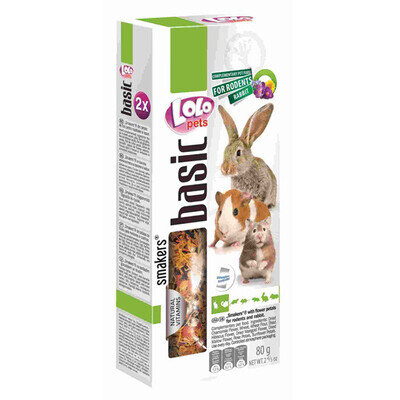 Ласощі для гризунів і кроликів Lolo Pets з пелюстками квітів, 80 г
