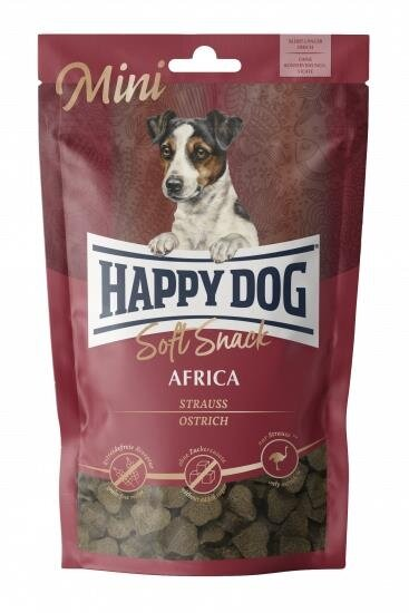Ласощі м'які Happy Dog Soft Snack Mini Africa для собак дрібних порід, зі страусом та картоплею, 100 г
