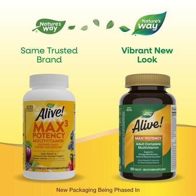 Мультивітаміни Nature's Way Alive! Max3 Potency Multivitamin With Iron, 180 таблеток