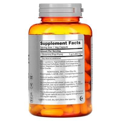 L-глютамін NOW Sports L-Glutamine 1000 мг вег. капсули №120
