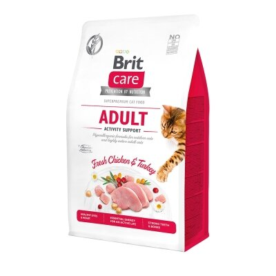 Корм сухий для кішок живуть на вулиці Brit Care Cat GF Adult Activity Suppor з куркою та індичкою, 0.4 кг