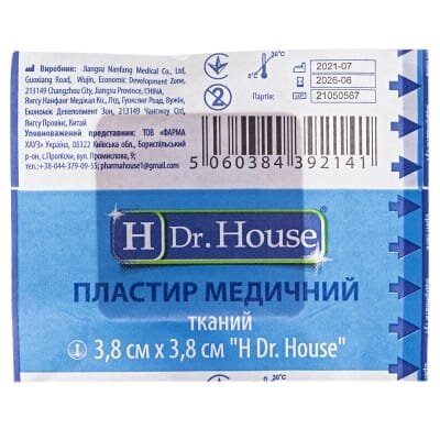 Пластир медичний Dr. House тканий 3,8 см х 3,8 см, 1 штука
