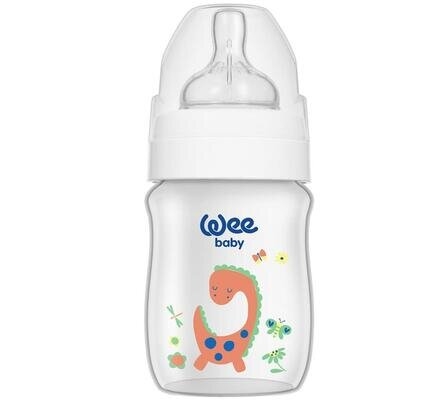 Пляшечка для годування Wee Baby Classic Plus PP з широкою шийкою, силіконова соска №1, 125 мл