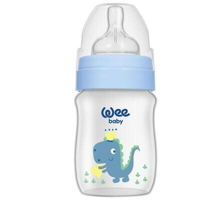 Пляшечка для годування Wee Baby Classic Plus PP з широкою шийкою, силіконова соска №1, 125 мл