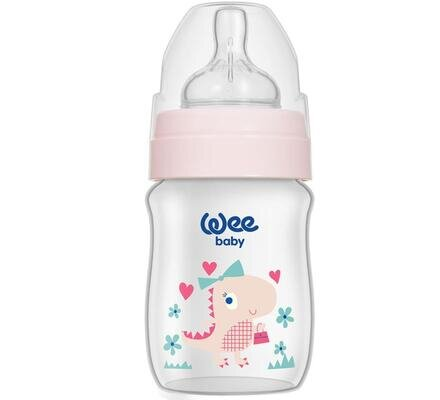 Пляшечка для годування Wee Baby Classic Plus PP з широкою шийкою, силіконова соска №1, 125 мл