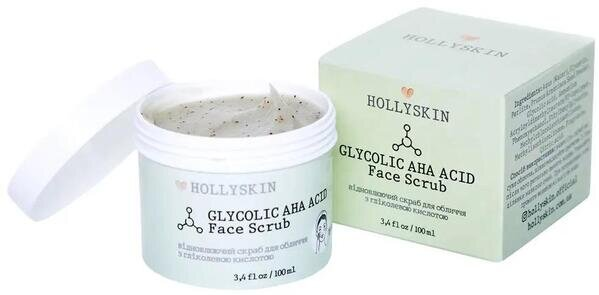 Скраб для обличчя Hollyskin Glycolic AHA Acid із гліколевою кислотою, 100 мл
