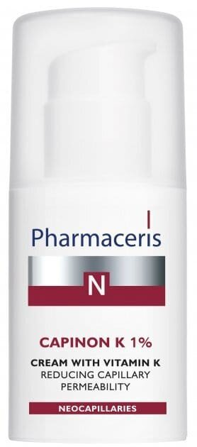 Крем для обличчя Pharmaceris N Capinon K 1% ущільнюючий капіляри з вітаміном К, 30 мл