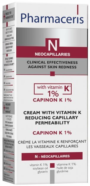 Крем для обличчя Pharmaceris N Capinon K 1% ущільнюючий капіляри з вітаміном К, 30 мл