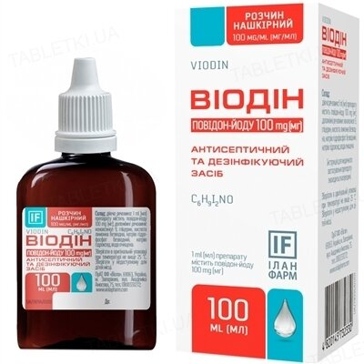 Віодін розчин н/ш 100 мг/мл по 100 мл у флак.
