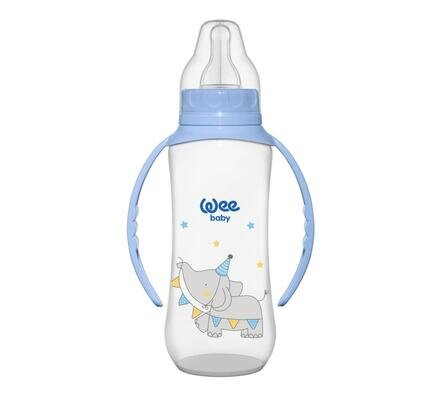Пляшечка для годування Wee Baby Classic PP з ручками, силіконова соска №2, 270 мл