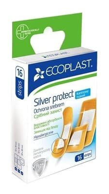 Набір пластирів медичних Ecoplast Silver protect на тканій основі, 16 штук