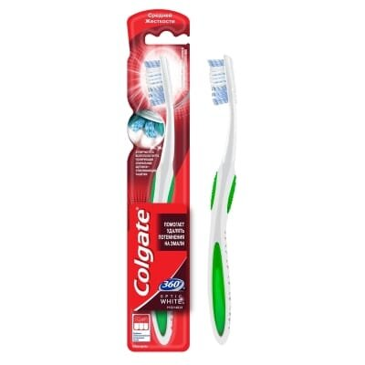 Зубна щітка Colgate 360 °, Optic White, 1 штука