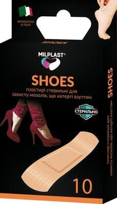 Набір пластирів мозольних Milplast Shoes від мозолів натертих взуттям, 10 штук