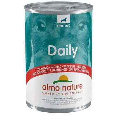Корм вологий Almo Nature Daily Adult Dog Повнораціонний консервований з яловичиною для дорослих собак всіх порід, 400 г
