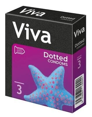 Презервативи Viva з крапками, 3 штуки