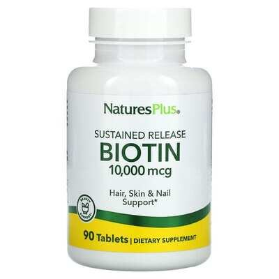 Біотин повільного вивільнення Nature's Plus Biotin 10 мг, 90 таблеток