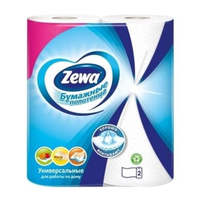 Рушники паперові Zewa кухонні, 2 шари, рулон, 2 штуки