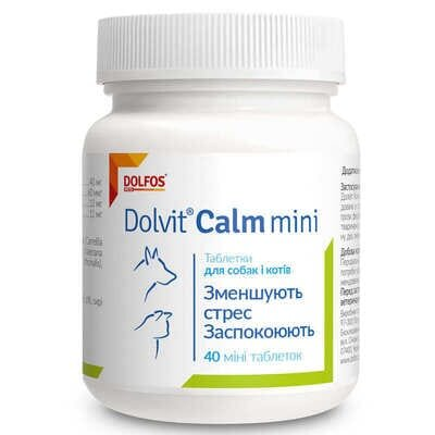 Долвіт Калм міні Dolfos Dolvit Calm mini заспокійливі для собак і котів, 40 таблеток
