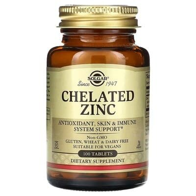 Цинк хелатний Solgar Chelated Zinc таблетки №100