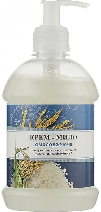 Крем-мило Fitodoctor омолоджуюче з екстрактом рисового молочка, колагеном і вітаміном А, 500 мл