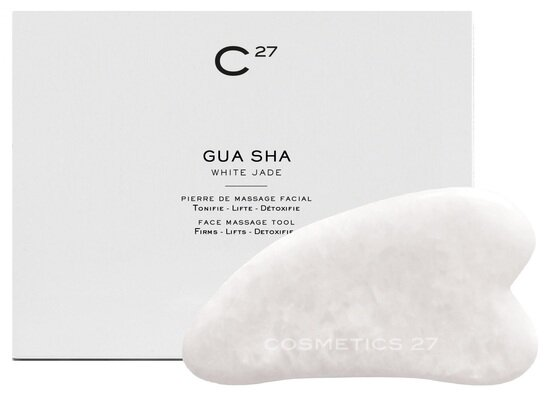 Гуаша для масажу Cosmetics 27 Gua Sha з білого нефриту, 1 шт