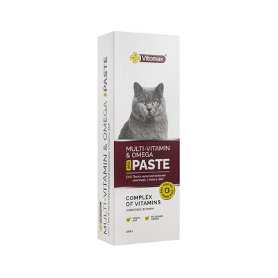 ЕКО Паста Vitomax Мультивітамінний комплекс з Омега-3&6 для котів, 100 г