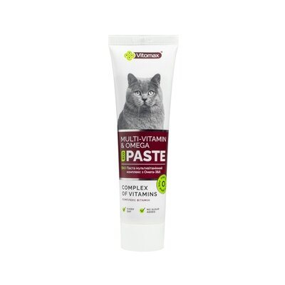 ЕКО Паста Vitomax Мультивітамінний комплекс з Омега-3&6 для котів, 100 г