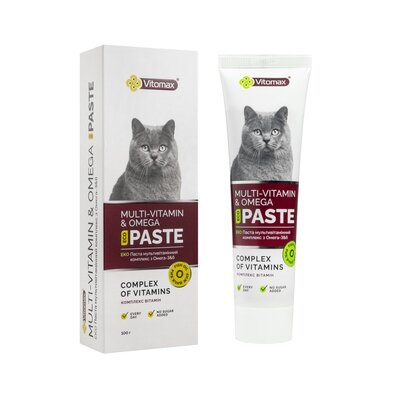 ЕКО Паста Vitomax Мультивітамінний комплекс з Омега-3&6 для котів, 100 г