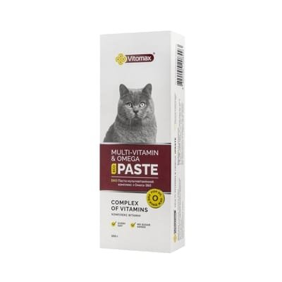 ЕКО Паста Vitomax Мультивітамінний комплекс з Омега-3&6 для котів, 100 г