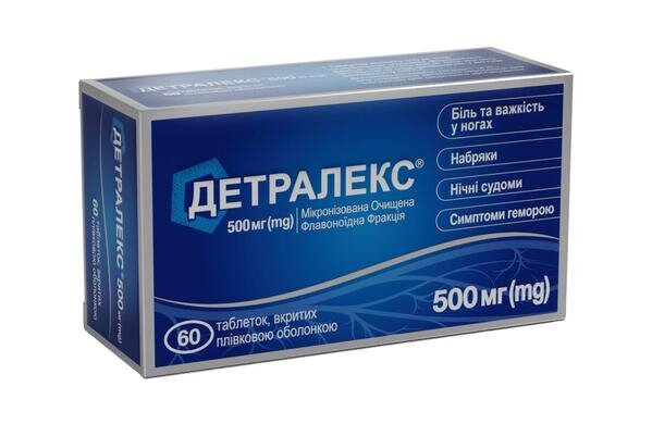 Детралекс таблетки, в/плів. обол. по 500 мг №60 (15х4)