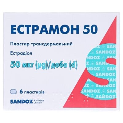 Естрамон 50 пластир трансдерм. по 50 мкг/доба №6 у пак.