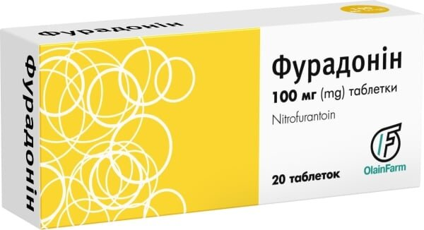 Фурадонін таблетки по 100 мг №20 (10х2)