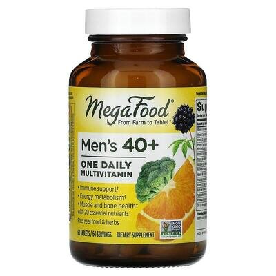 Мультивітаміни для чоловіків 40+ MegaFood Men Over 40 One Daily, 60 таблеток