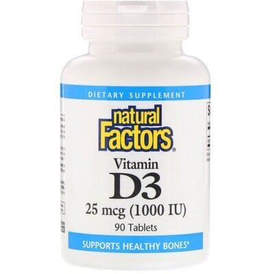 Вітамін Д3 Natural Factors Vitamin D3 1000 МО, 90 таблеток