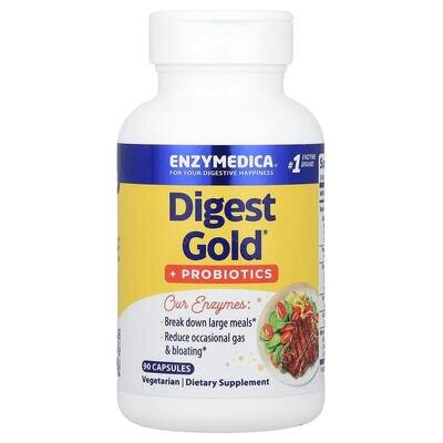 Ферменти та пробіотики Enzymedica Digest Gold+Probiotics, 90 капсул