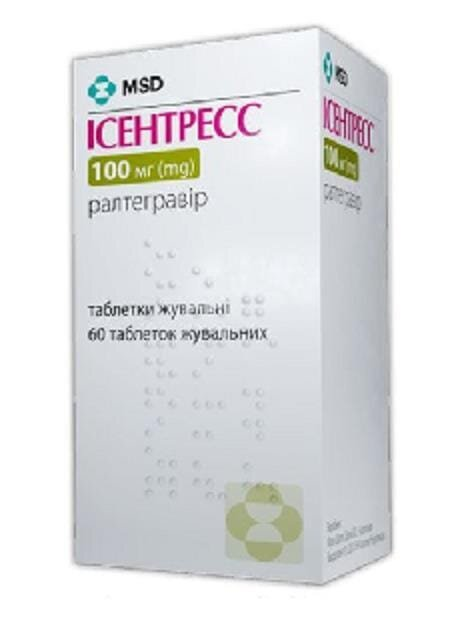 Ісентресс таблетки жув. по 100 мг №60 у флак.