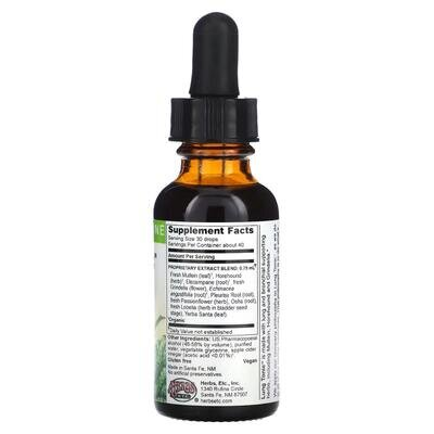 Тонік для легенів Herbs Etc Lung Tonic рідкий екстракт веган, 30 мл
