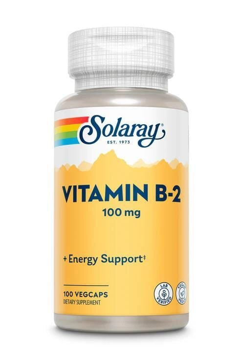 Вітамін В2 Solaray Vitamin B2 100 мг, 100 веганських капсул
