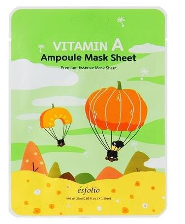 Маска тканинна для обличчя Esfolio Vitamin А Ampoule Mask Sheet з вітаміном А, 25 мл