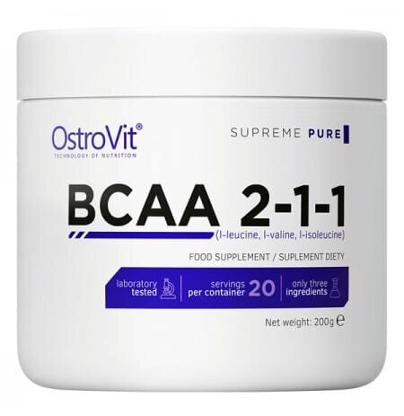 Амінокислоти OstroVit Extra Pure BCAA 2.1.1, 200 г