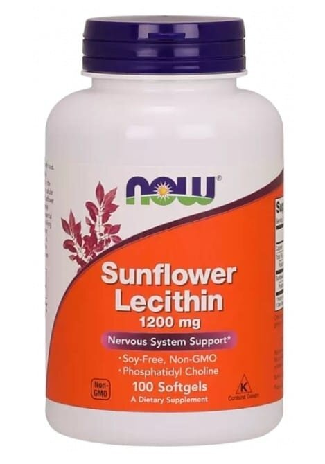 Лецитин соняшниковий NOW Sunflower Lecithin 1200 мг капсули №100