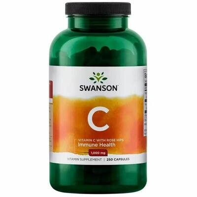 Вітамін С Swanson Vitamin C 1000 мг з шипшиною капсули №250