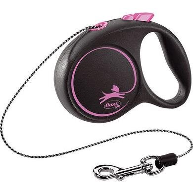 Повідець-рулетка Trixie 12246 Flexi Black Design, рожева (трос) XS 3 м, до 8 кг