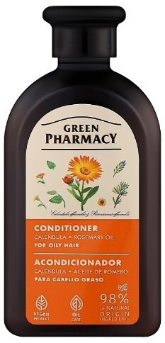 Бальзам-кондиціонер Green Pharmacy Календула і розмаринова олія для жирного волосся, 300 мл